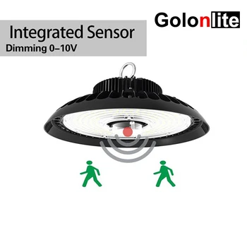 

Golonlite Motion sensor LED high bay light 200W 150W 100W warehouse lighting UFO LED IP65 waterproof CE 5 years warranty