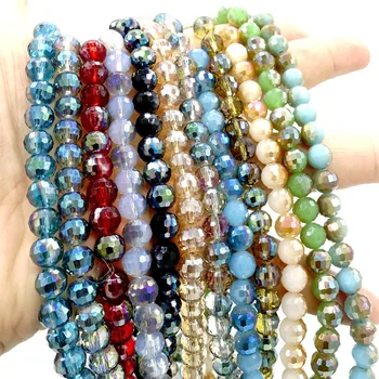 

Wholesale 40pcs 96 Facets Round Faceted Crystal Glass Loose Spacer Beads jewelry DIY 8mm