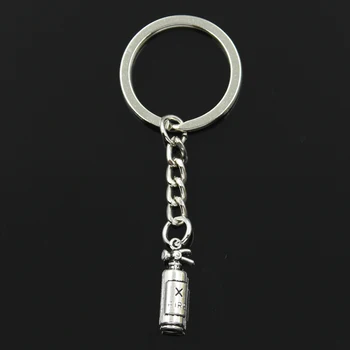 

Fashion 30mm Key Ring Metal Key Chain Keychain Jewelry Antique Bronze Silver Color Fire Extinguisher Fireman 23x6x6mm Pendant