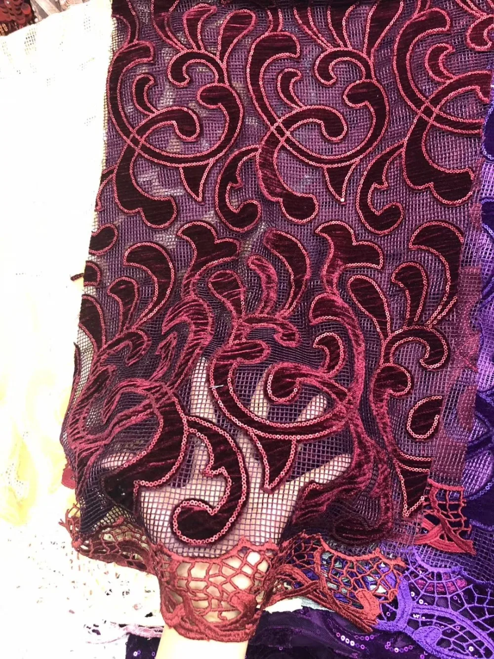 New arrival African Lace Fabrics 2019 Best Quality velvet net lace