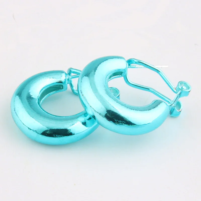 lake blue NeeFu WoFu Висячие яркие цвета серьги медные серьги кольца большие серьги для женщин большие длинные Brinco ухо Oorbellen подарок - Окраска металла: lake blue