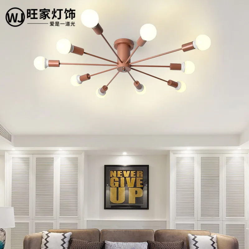 

minimalist iron art living room lamps, study rooms, bedroom lamps, personality, Ma Caron restaurant lamps and lanterns