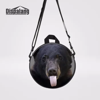 

Dispalang Black Bear Prints Small Round Kindergarten Bag Mochila Infantil Mini Child School Bag Nursery Baby Student Backpack