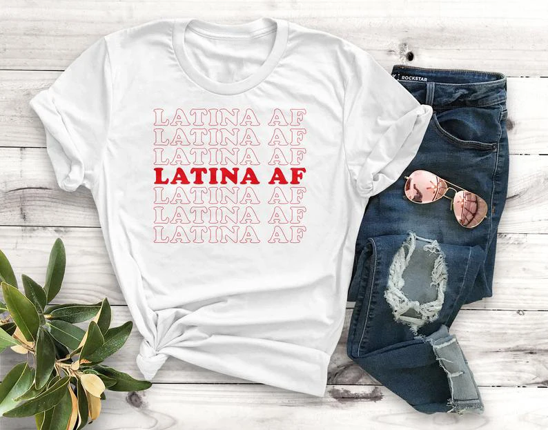 Латина AF футболка гранж tumblr camisetas Графический эстетическое Женская Цитата