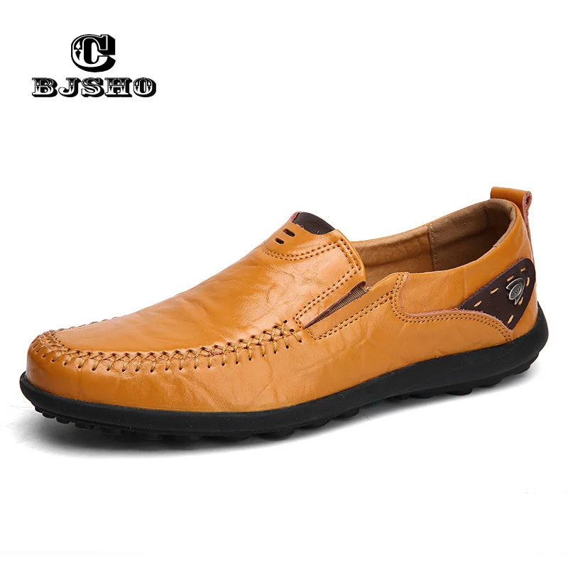 

Size 45 46 Soft Split Leather Men Loafers Casual Shoes Handmade British Style Moccasins Genuine Leather Flats Driver Footwear