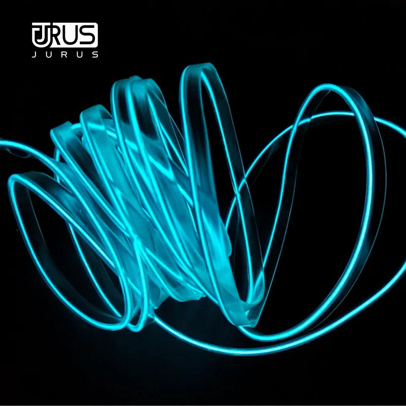 JURUS 2 шт. 1 м/2 м/3 м автомобильный неоновый светильник светящаяся линия El Wire авто аксессуары для подсветки в салоне 12 В интерьерные огни Светодиодная лента