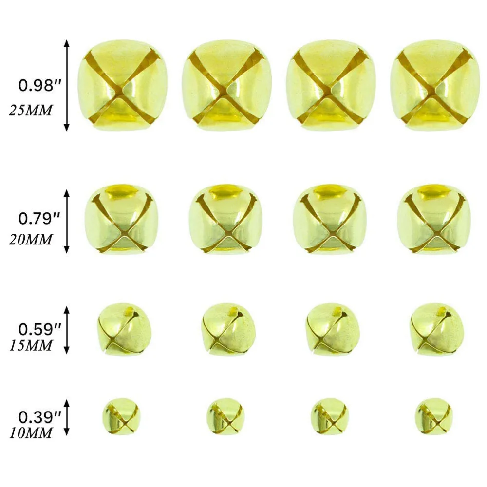 100 шт металлические колокольчики серебряные и золотые колокольчики оптом для фестиваля и вечерние украшения на Пасху DIY ремесло 4 размера