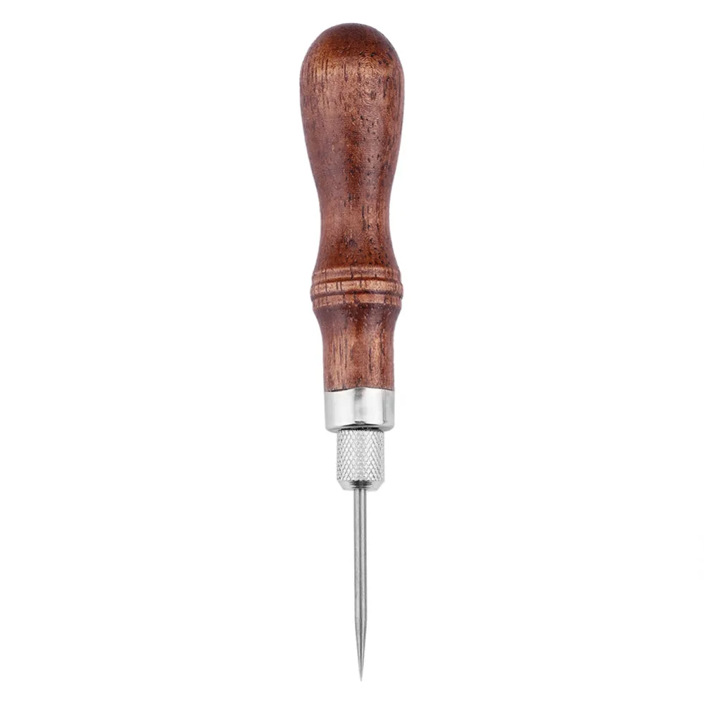 Piece Wooden Handle awl Leather Craft Stitch awl DIY Sewing Leather Tool Practical Design and Durable 2