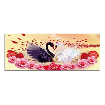 

swan love 90x35 3D diy diamond painting wall sticker diamond mosaic cross stitch needlework embroidery diamond embroidery