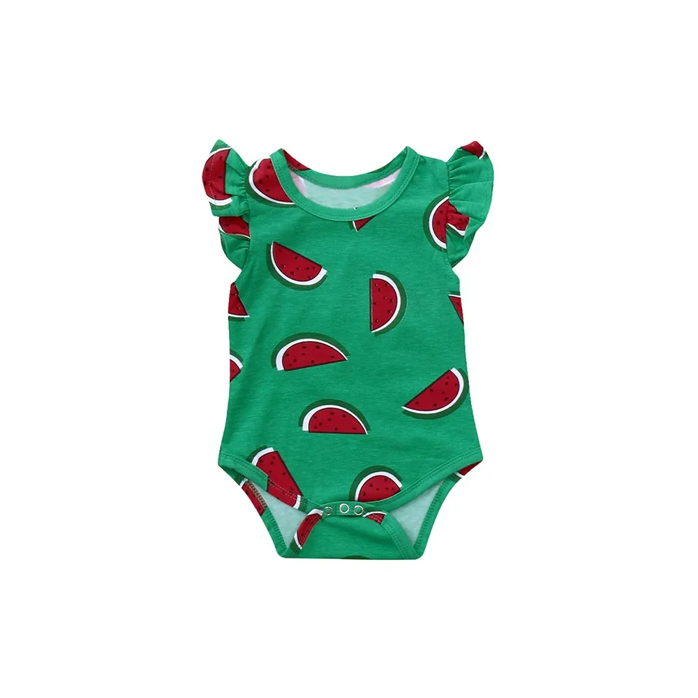 

2019 Kids baby Summer Newborn Baby Boys Girls Watermelon Fruit Print Romper Jumpsuit Clothes