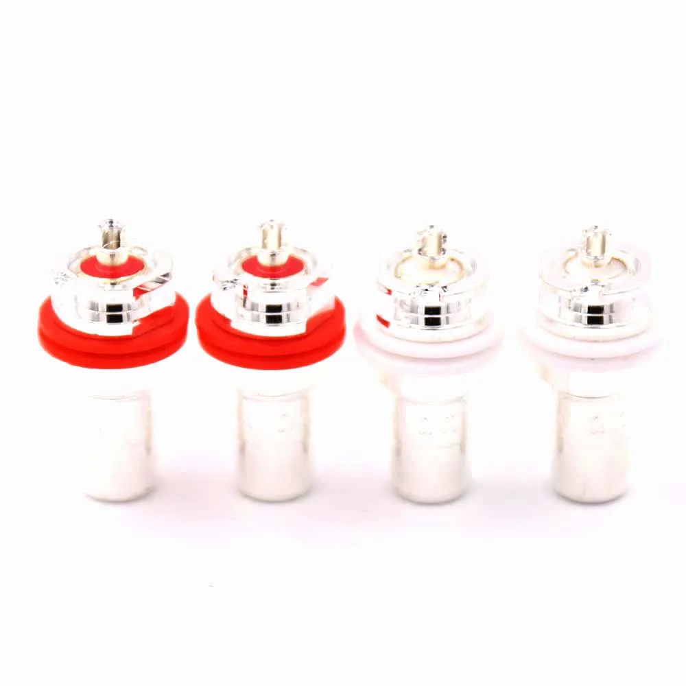 

Hot Sale 8Pcs Silver Plated RCA Phono Chassis Panel Mount Female Socket Adapter