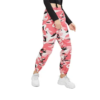 

Women's Camouflage Printed Pants New Cargo Military Loose Long Pants Ladies' Fashionable Street Hip Hop Trousers Summer Hot Sale