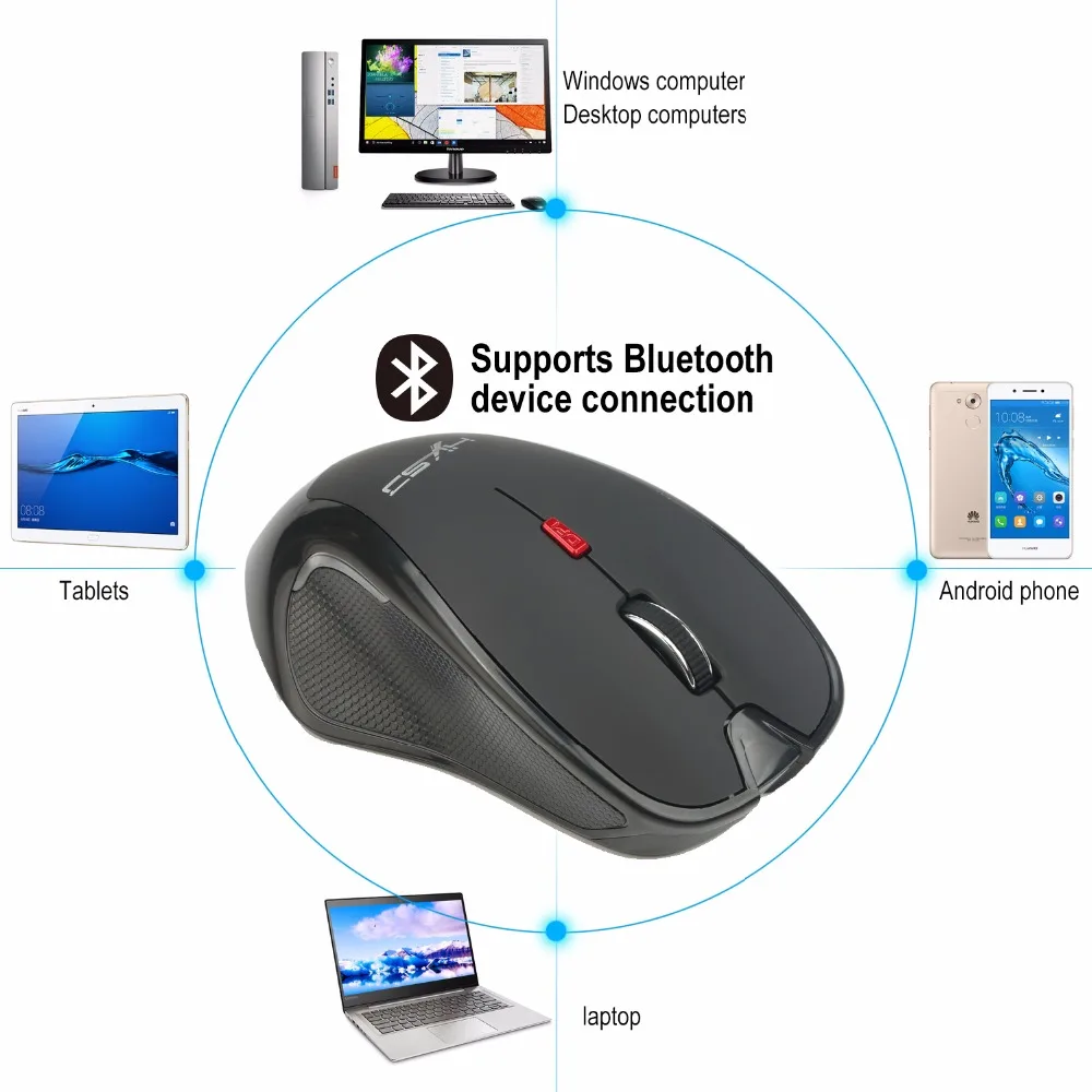 HXSJ новая Bluetooth мышь, беспроводная мышь, 2400 регулируемым dpi para Ventanas 7/8. 0/8. 1/10/para Vista, para Android para