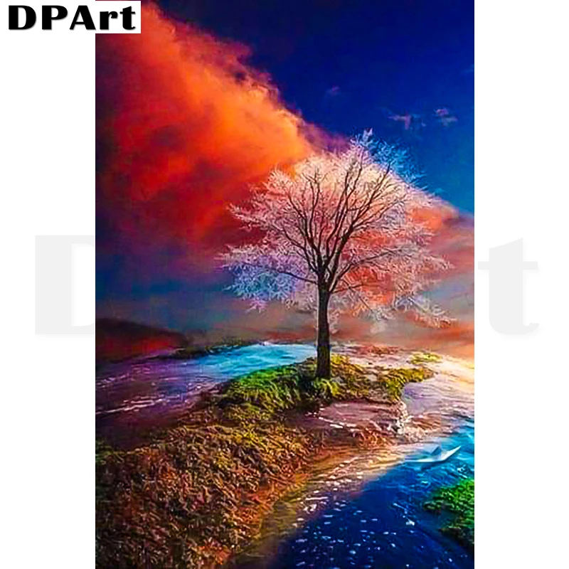 

Diamond Painting Full Square/Round Trees Under The Sunset Drill 5D Daimond Embroidery Cross Stitch Kit Rhinestone Painting Y242