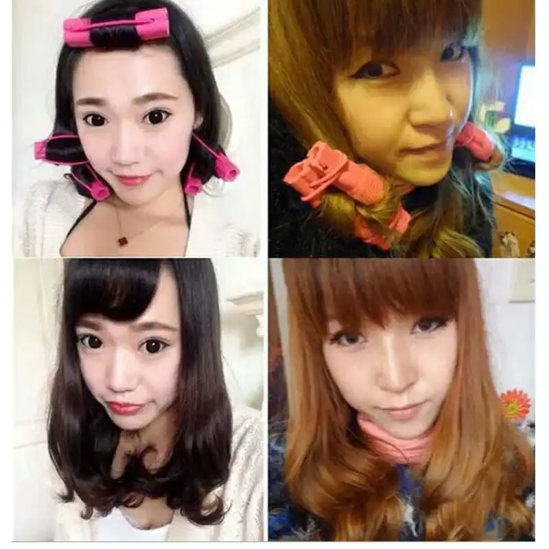 12pcs Bendy Magic Hair Rollers Sponge Spirl Curlers Set No Heat