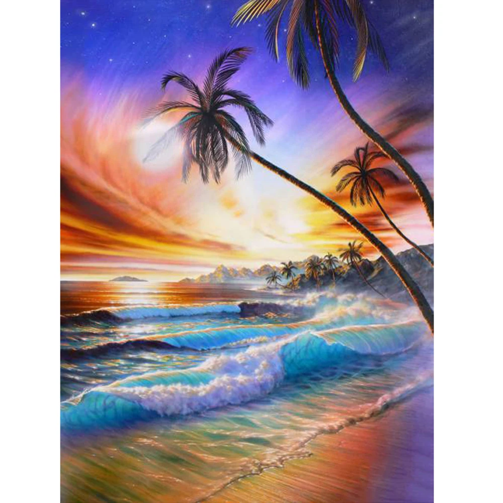 

Full DIY Diamond Painting kit Sea wave Cross Stitch Diamond Embroidery Patterns rhinestones Mosaic home decor