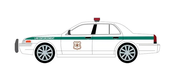 Зеленый свет 1: 64 Ford Crown Victoria Poliz-USFS бутик сплав автомобиль игрушки для детей модель оригинальная коробка
