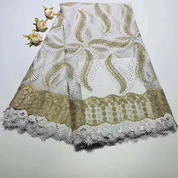 

High Quality Nigerian Lace Fabrics 2019 Stones African French Net Lace Fabric Embroidered Tulle Mesh Fabric For Party -J5