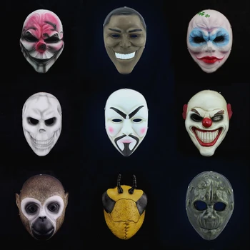 

Payday 2 Mask Dallas Hoxton Chains Wolf Clown Obama Vespula Anonymous Vendetta Replica Props for Masquerade Cosplay Costume