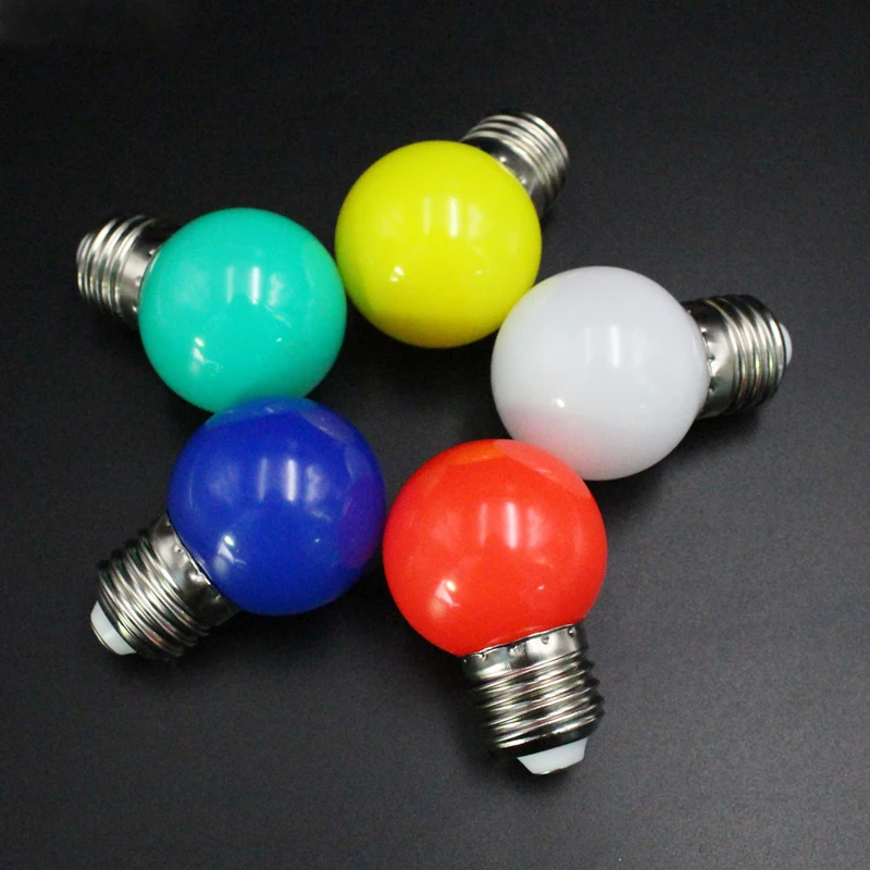 SHGO HOT-E27 светодиодные лампы-E27 1 w Pe матовый светодиодный Глобус красочный белый/красный/зеленый/синий/Ylellow Лампа 220 v-1 шт