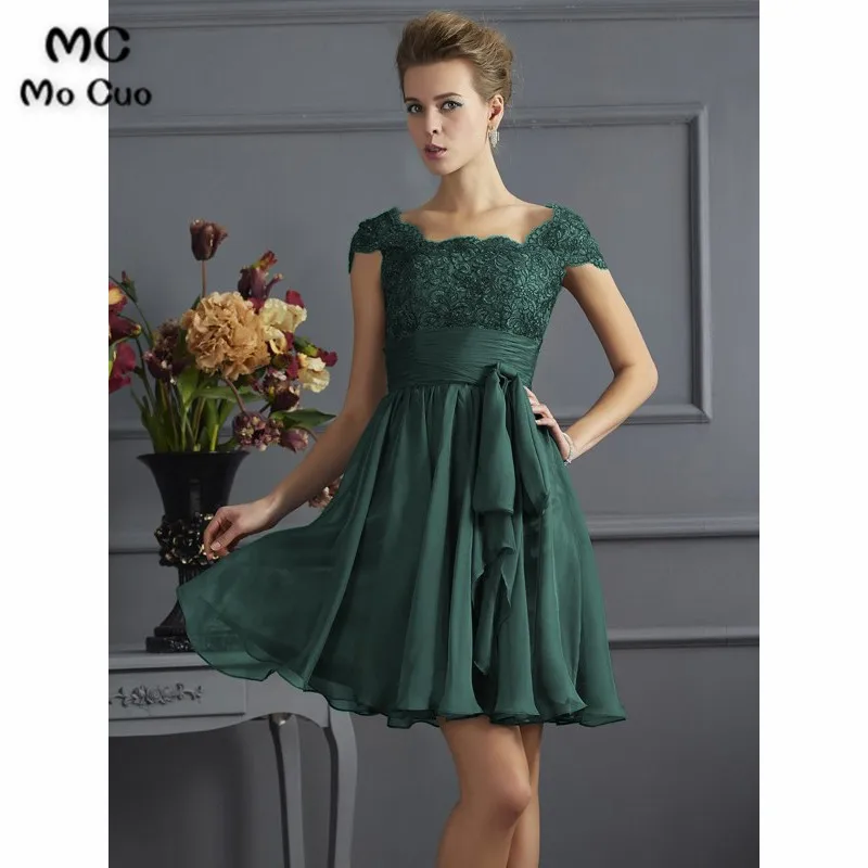 A-Line Scoop Lace Short Chiffon Bridesmaid Dresses34545