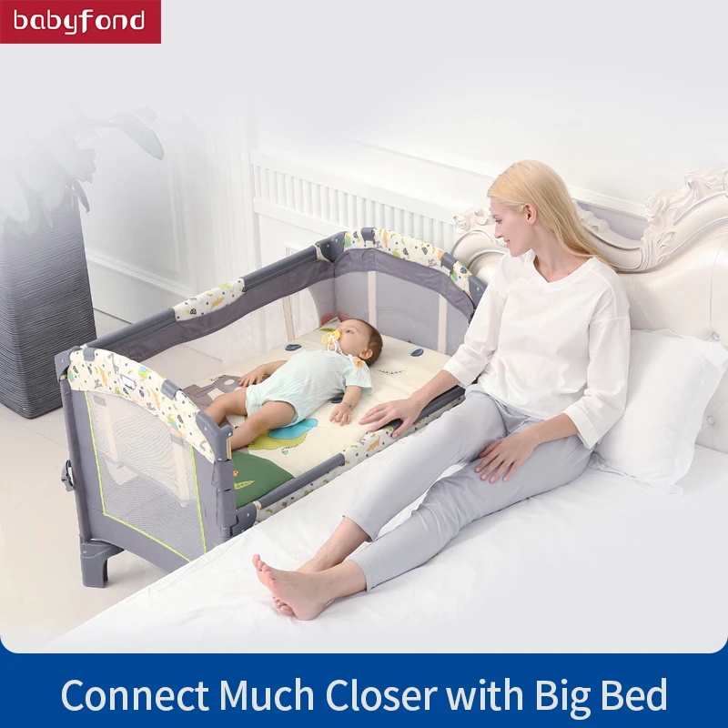 Valdera portable folding crib multi function splicing large bed free