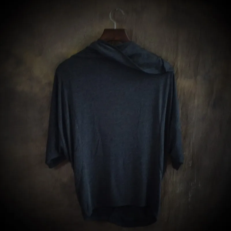 Non-mainstream fashionable casual short-sleeve T-shirt heap turtleneck batwing shirt male loose plus size t-shirt Non-mainstream fashionable casual short-sleeve T-shirt heap turtleneck batwing shirt male loose plus size t-shirt