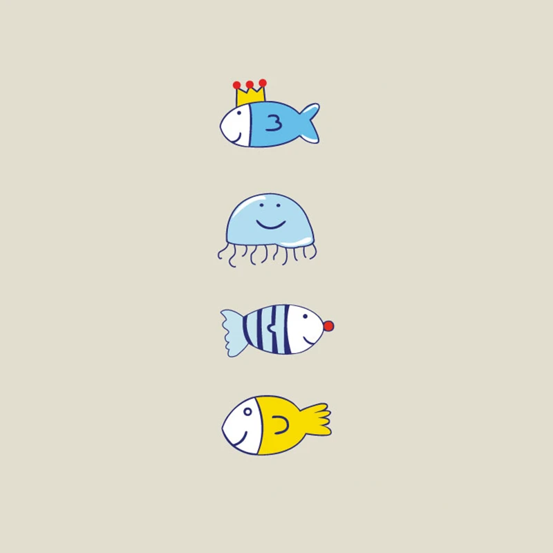 5.6x18cm Cartoon Fishes Patch T-shirt Press Sticker Washable Iron On Transfers Patches for Kids T Shirt Hoodie Dress | Дом и сад