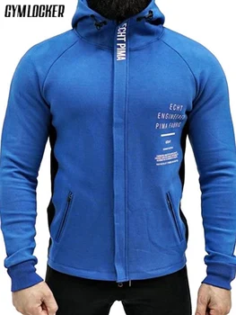 

GYMLOCKER Autumn winter New zipper hoodie sweatshirt Casual men's sweatshirt Soft comfortable gyms Bodybuilding Hoodie men