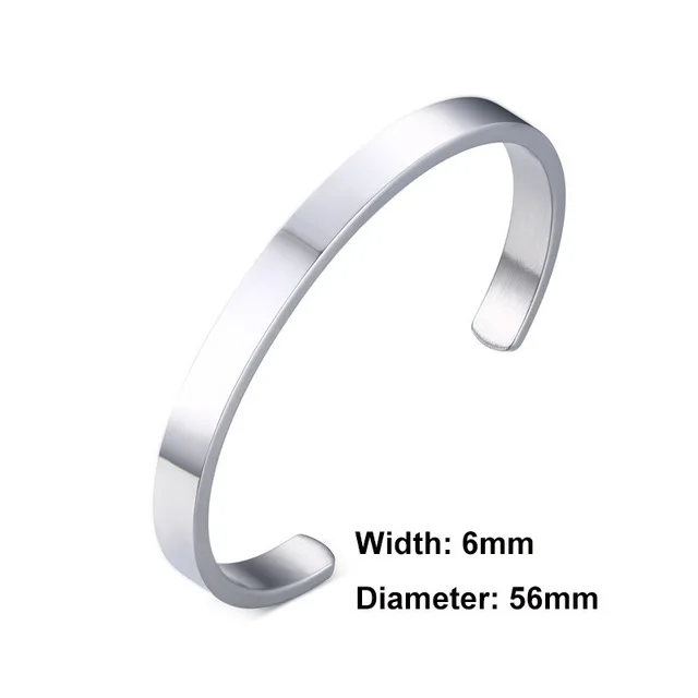 

Free Engraving Cuff Bangle Stainless Steel Bracelet Personalize Name Logo His Queen Bestfriend Gift