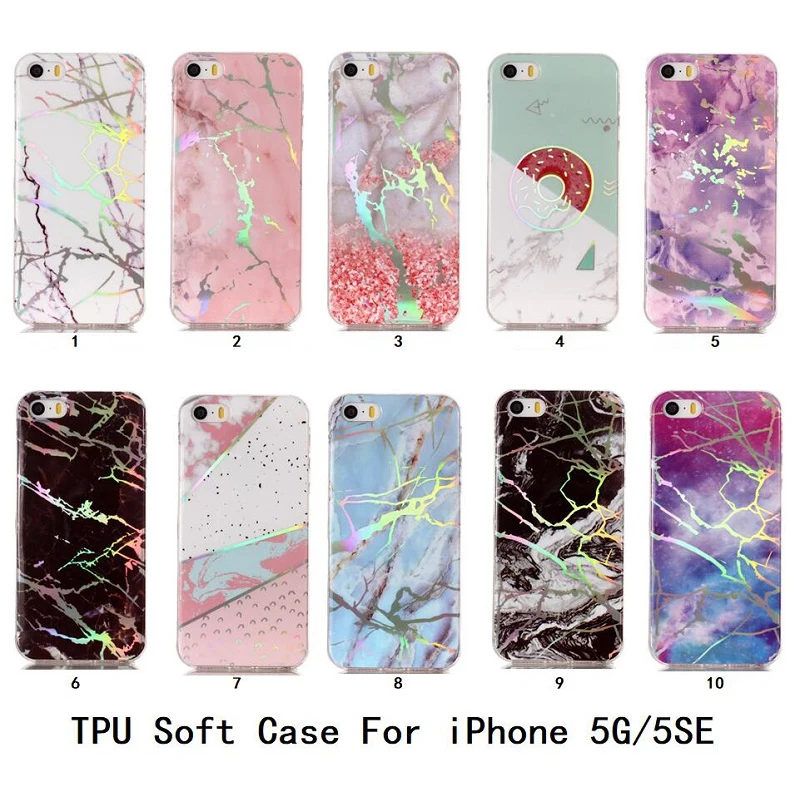 For iphone 5s 5 SE 6 6s 8 678 plus X Granite Scrub Laser IMD Marble Stone image Painted Silicone Phone Case For iphone 7 cases 30
