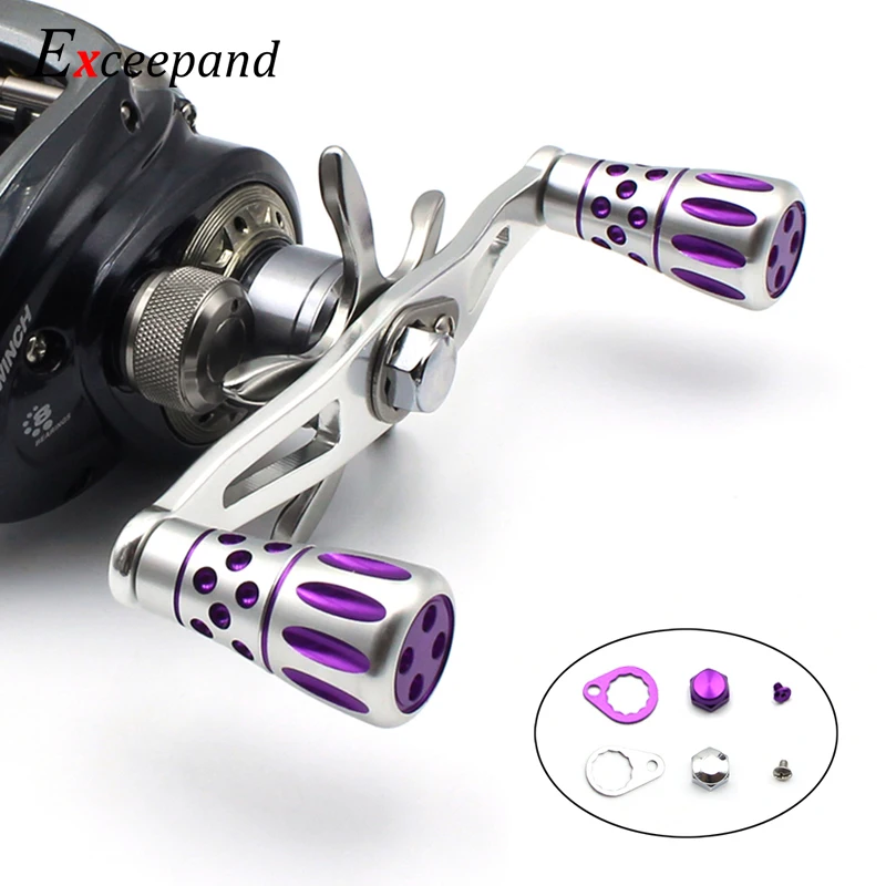 Exceepand 4 Ball Bearings Purple Fishing Reel Handle for Abu Garcia Daiwa Baitcasting Reel Grips Exceepand 4 Ball Bearings Purple Fishing Reel Handle for Abu Garcia Daiwa Baitcasting Reel Grips