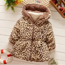 NYSRFZ/ г. Новая зимняя детская одежда стеганая куртка для маленьких мальчиков и девочек утепленное кашемировое пальто с леопардовым принтом Q175