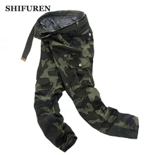 SHIFUREN новые весенние мужские армейские камуфляжные брюки карго мульти карман полная длина Мешковатые Свободные брюки-карго плюс размер(без пояса