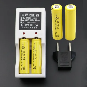 

4pcs NICD AA Cell accumulator Rechargeable Battery AA NI-CD 1.2V Batteries bateria recargable + 1pc 1.2v battery charger