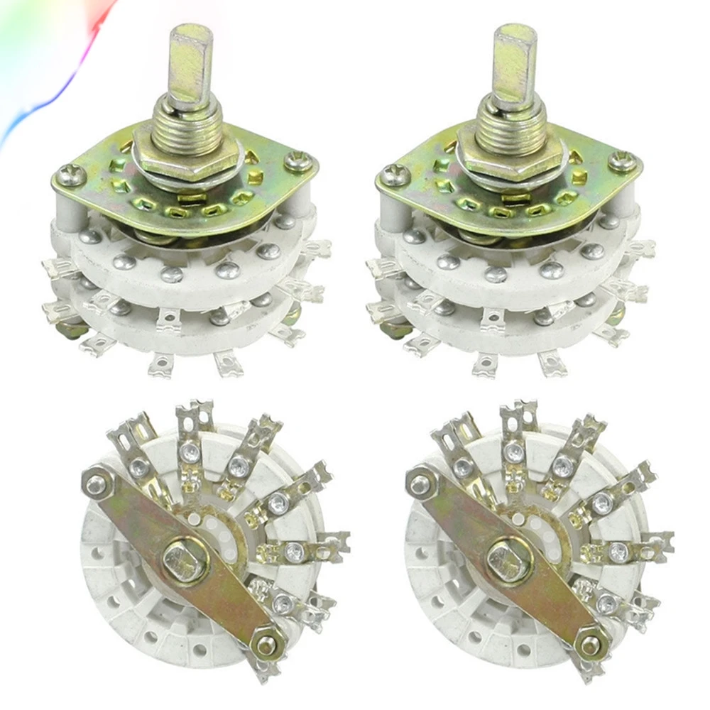 

4PCS Band Channael Rotary Switch 2P6T 2 Pole 6 Position Dual Deck