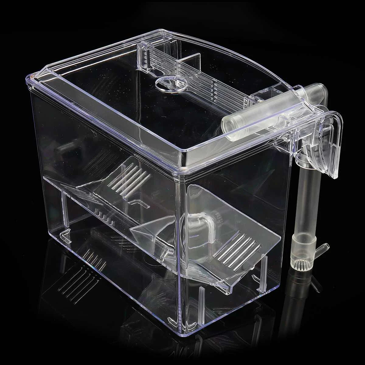 Прозрачный аквариум инкубатор для размножения дом аквариум инкубатор прозрачный заводчик изоляция подвесная коробка рептилия, черепаха клетка насос