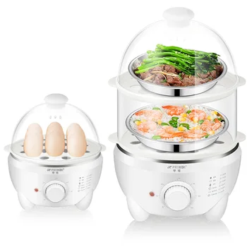 

New Egg Cooker Household Automatic Power-off Large Capacity Egg Boiler Large Timing Double Layer Steamed Eggs Breakfast Machine