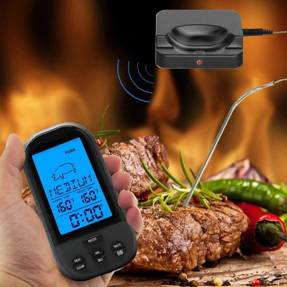 Digital BBQ Thermometer Wireless Kitchen Oven Food Cooking Grill Smoker
