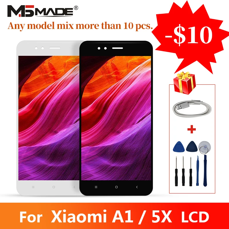 Скидка Оригинальный ЖК дисплей s Sreen для Xiaomi Mi 5X A1, ЖК дисплей и сенсорный экран, дигитайзер, запасные части для сборки, Протестировано 100%
