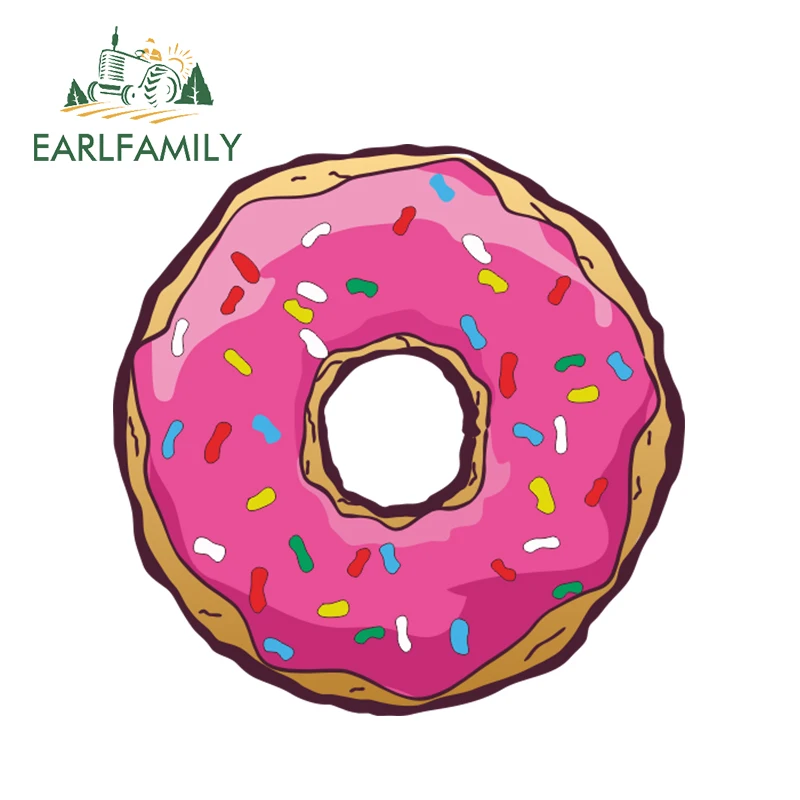 

EARLFAMILY 13cm x 13cm Delicious Donut Decal Funny Car Sticker Vinyl Car Bumper Decal Rear Windshield Waterproof Car Styling