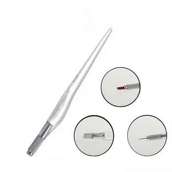 

Manual Tattoo Pen PCD Eyebrow Microblading Machine Gun For 3D Permanent Makeup With Needles Blades Tool Tebori Free Shipping