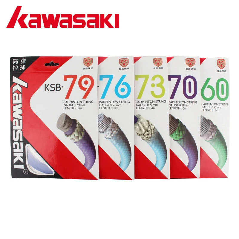 Kawasaki профессиональные Бадминтонные Струны для ракеток высокой упругой Прочный бадминтон линии KSB60/70/73/76/79 получить нанизанные Услуги