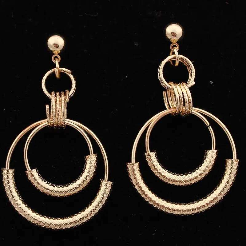 

2019 Earrings for Women Fashion Irregular Geometric Earrings For Women Metal Big Gold Color Drop Statement Jewelry Earrings