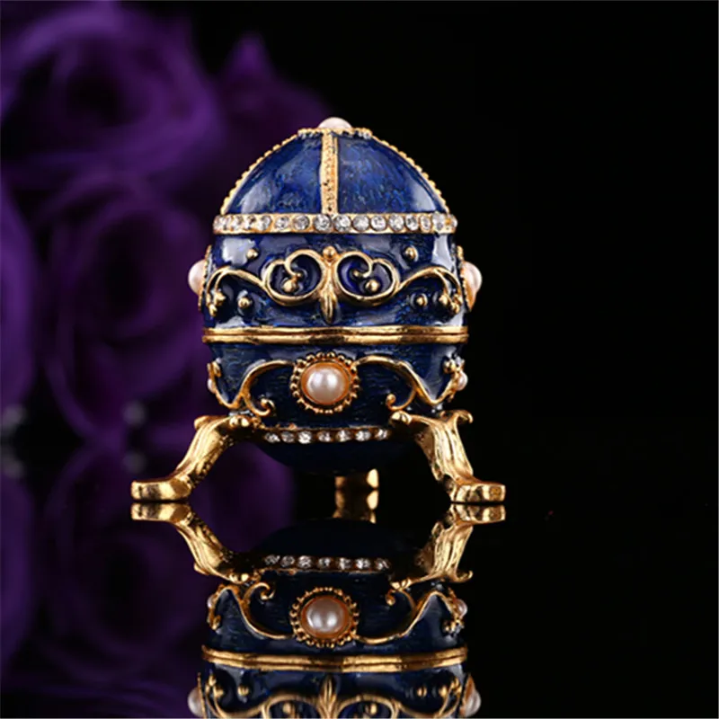 Qifu горячая Распродажа маленькая синяя коробка для яиц faberge|Упаковка и стойки