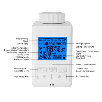 

Programmable Thermostat Timer TRV Thermostatic Radiator Valve Actuator Heater Thermoregulator Temperature Controlling qiang
