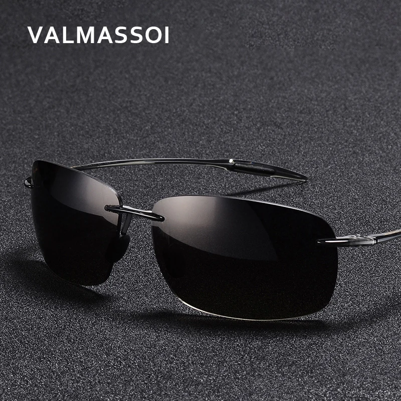 2018 Rimless men sunglasses UV400 driving designer luxury brand