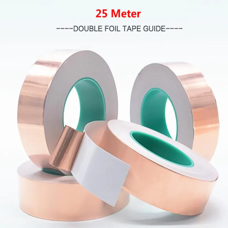 

Double sided conductive copper foil tape high temperature electromagnetic shielding tape signal reinforced double 25M