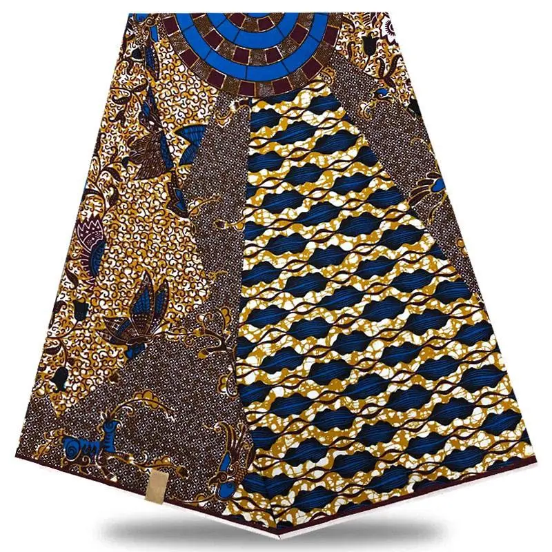 

Ankara African 100% cotton Wax Prints Fabric Nigerian Dutch Wax High Quality 6 Yard African Fabric For Party Dress NTR04