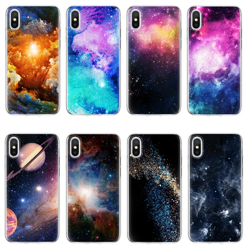 

For iPhone X Xs Max XR 5 SE 6s S 8 7 Plus For Samsung Galaxy A3 A5 A7 2016 2017 A6 A8 Plus 2018 Note 3 4 5 7 8 9 Cosmos TPU Case